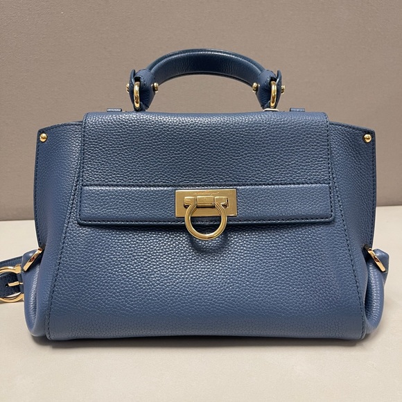 SOLD Salvatore Ferragamo Sofia Satchel Smooth Leather Small - Picture 2 of 15